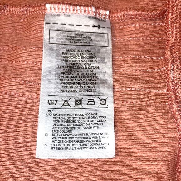 ADIDAS Ribbed Crop Spaghetti Straps Red Bralette Pink Tank Top Womens Medium - Picture 9 of 11